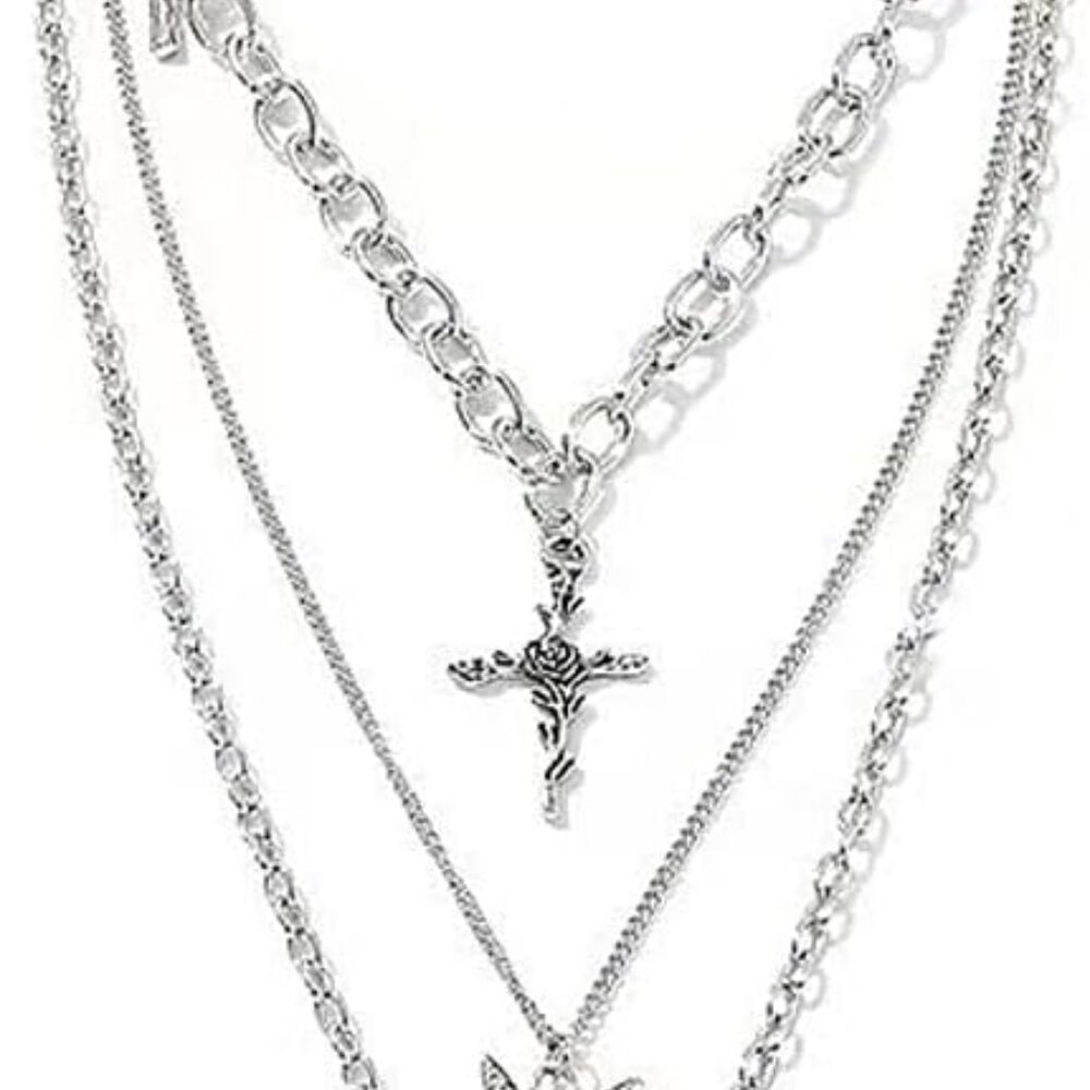 Dainty Punk Layering Chunky Chain Toggle Necklace Boho Jewelry Set Layered Butte